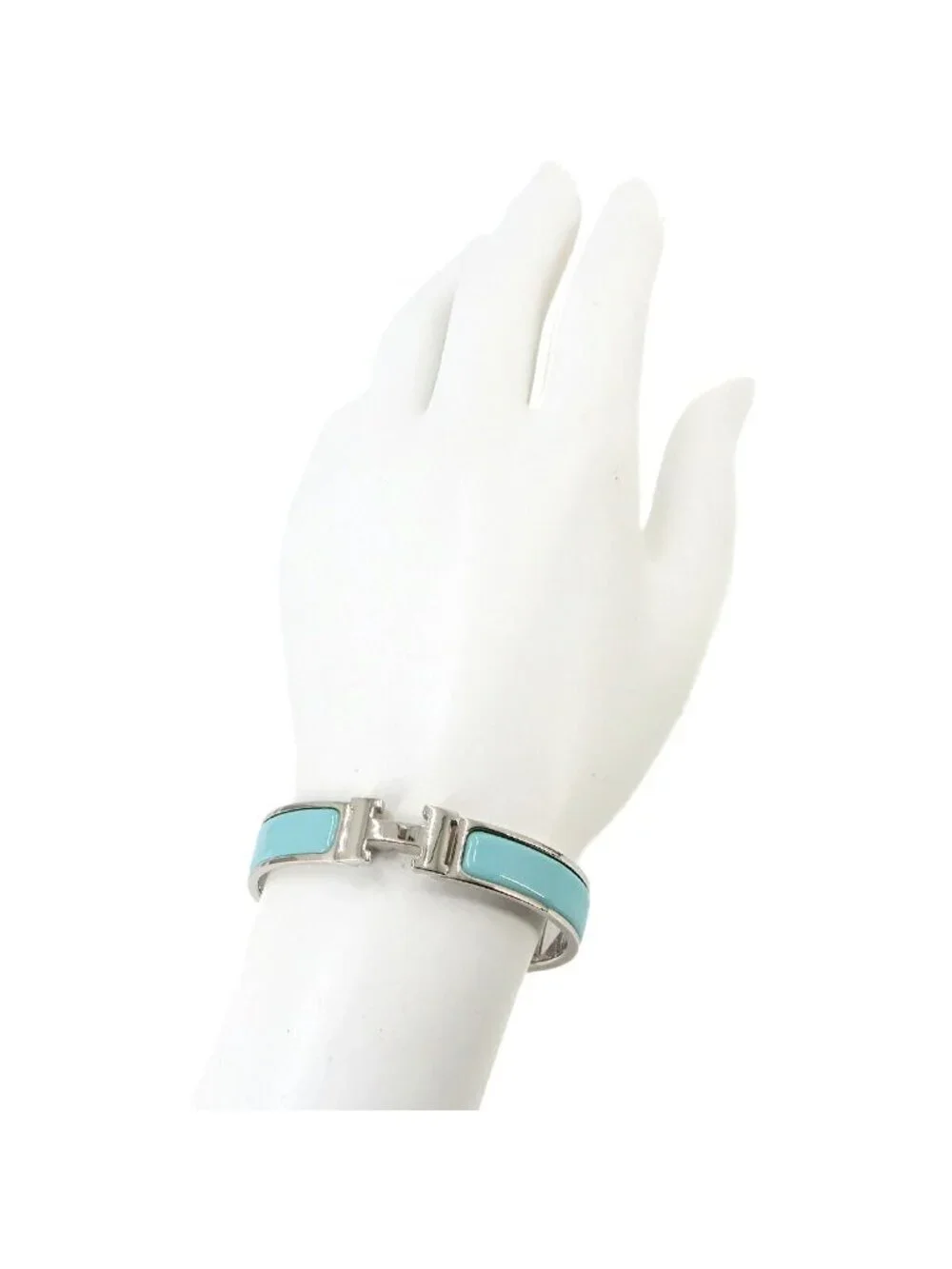 Hermes Clic PM Bangle Blue Silver Bracelet